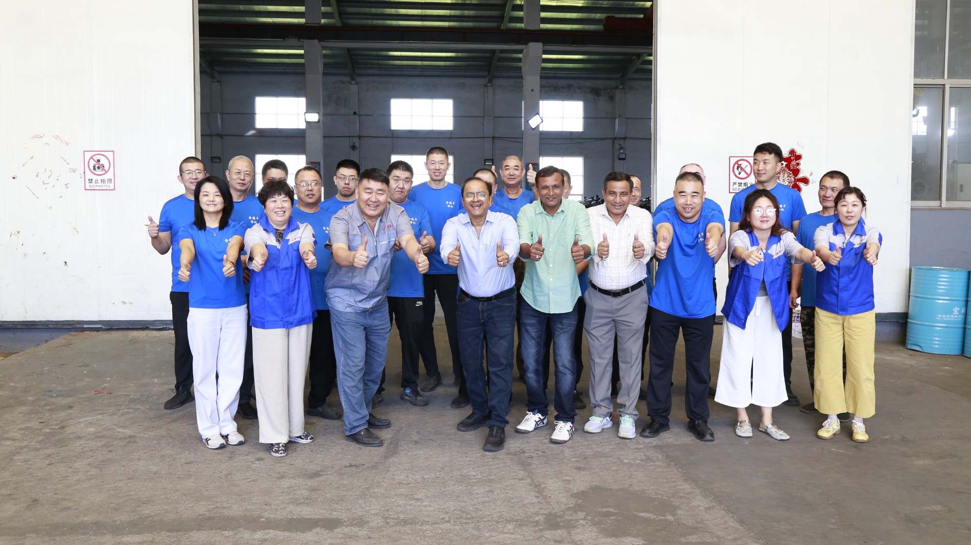 Harmony Impex China Tour 2026 - Our Customer and Our Team. Harmony Impex team members with a customer.